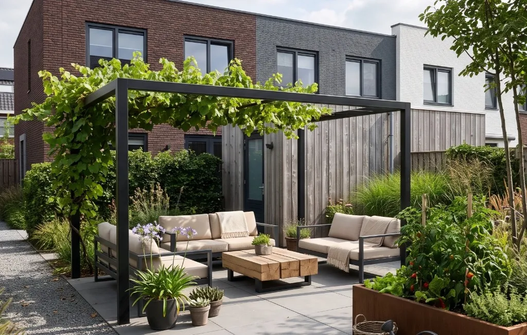 Industriële tuin ontwerpen met karakter en contrast